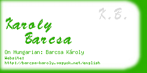 karoly barcsa business card